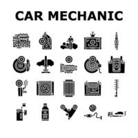 auto monteur reparatie onderhoud pictogrammen reeks vector