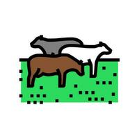 koe begrazing kleur icoon vector illustratie