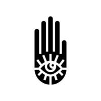 hamsa hand- Joods glyph icoon vector illustratie