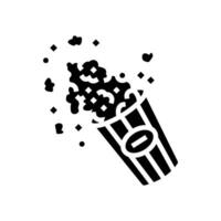 emmer popcorn rood wit glyph icoon vector illustratie