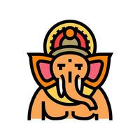 ganesha god om kleur icoon vector illustratie