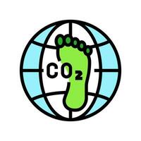 koolstof voetafdruk milieu kleur icoon vector illustratie