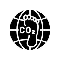 koolstof voetafdruk milieu glyph icoon vector illustratie