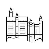 kasteel neuschwanstein lijn pictogram vectorillustratie vector