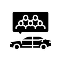 carpoolen milieu glyph icoon vector illustratie