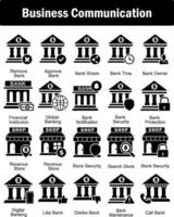 een reeks van 20 bedrijf pictogrammen net zo verwijderen bank, goedkeuren bank, bank delen vector