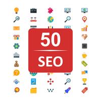 Set van Vector SEO Search Engine Optimization pictogrammen