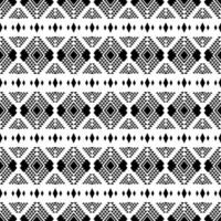 meetkundig naadloos etnisch streep patroon. aztec tribal modern abstract vector illustratie ontwerp voor afdrukken kleding stof. zwart en wit kleur.