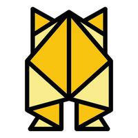 terug origami dier icoon vector vlak