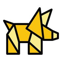 origami hond icoon vector vlak