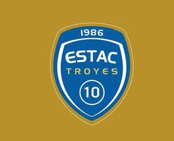 troyes ac club symbool logo ligue 1 Amerikaans voetbal Frans abstract ontwerp vector illustratie met bruin achtergrond