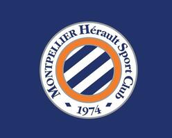 montpellier club symbool logo ligue 1 Amerikaans voetbal Frans abstract ontwerp vector illustratie met blauw achtergrond