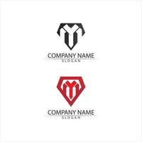 m brief logo sjabloon en lettertype set logo ontwerp voor bedrijven vector