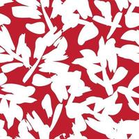 rode bloemen penseelstreken naadloze patroon achtergrond vector