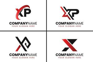 creatief monogram brief xp logo ontwerp verzameling vector