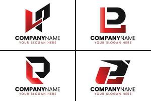 creatief monogram brief lp logo ontwerp verzameling vector