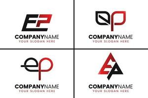 creatief monogram brief ep logo ontwerp verzameling vector