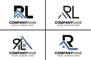 creatief monogram brief rl huis logo ontwerp. vector