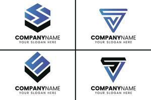 creatief monogram brief sv logo ontwerp vector