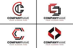 creatief monogram brief cc logo ontwerp verzameling vector