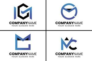 creatief monogram brief mc logo ontwerp vector