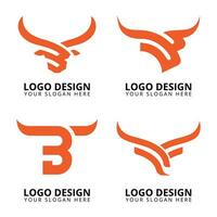 brief b stier logo ontwerp vector