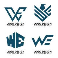creatief monogram brief wij logo ontwerp vector