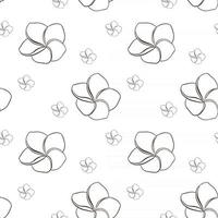 handgetekende tropische frangipani bloemen naadloos patroon vector