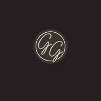 initialen gg logo monogram met gemakkelijk cirkel lijn stijl vector