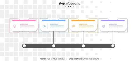 verzameling van kleurrijk infographic kan worden gebruikt voor workflow lay-out, diagram, aantal opties, web ontwerp. infographic bedrijf concept met opties, onderdelen, stappen of processen. vector eps 10