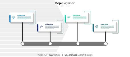 4 elementen schema, diagram. vier verbonden rondes. infographic sjabloon. vector