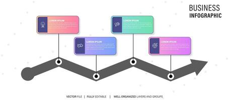 4 elementen schema, diagram. vier verbonden rondes. infographic sjabloon. vector