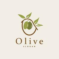 olijf- olie logo premie ontwerp vers fabriek tuin gemakkelijk minimalistische sjabloon symbool illustratie vector