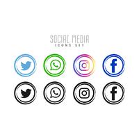 Abstracte sociale media iconen set vector