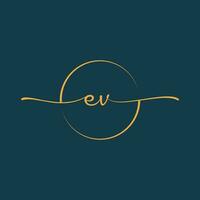 ev, EU handtekening eerste logo sjabloon vector ,handtekening logotype