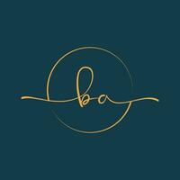 ba handtekening eerste logo sjabloon vector ,handtekening logotype