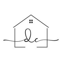 dc handtekening echt landgoed logo sjabloon vector ,echt landgoed logos