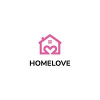 huis liefde hart logo ontwerp sjabloon vector, en ten volle bewerkbare vector