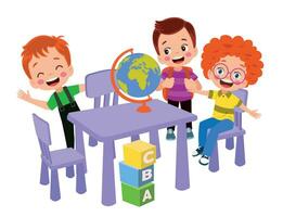 vector illustratie van kinderen spelen in de klaslokaal