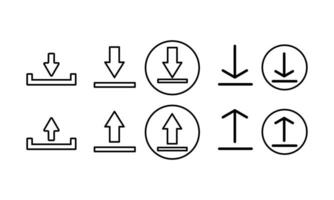 downloaden en uploaden icoon geïsoleerd Aan wit achtergrond. reeks pijl pictogrammen. vector