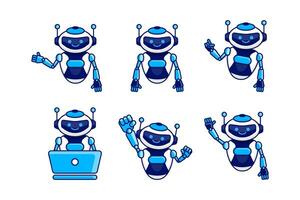 robot mascotte karakter vector illustratie. robot tekenfilm houding reeks ontwerp collecties