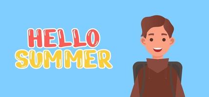 hand tekenen illustratie van zomer groet banner. vector