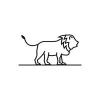 leeuw logo ontwerp lijn kunst stijl vector
