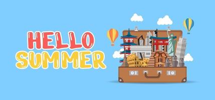 hand tekenen illustratie van zomer groet banner. vector