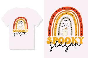 spookachtig seizoen, retro halloween t overhemd ontwerp vector