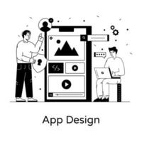 app-ontwerp en functie vector