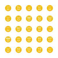 geel emoticon, emoji cirkel gezicht reeks vector