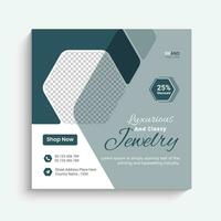 sieraden sociaal media instagram post banier of plein folder ontwerp vector