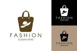 mode logo ontwerp vector. boodschappen doen zak logo. vector