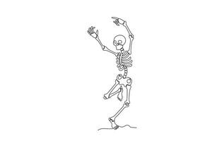 een menselijk skelet geniet dansen vector